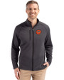 Cincinnati Bengals Historic Cutter & Buck Peshastin Fleece Recycled Mens Full Zip Jacket Black Heather Front