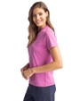 Detroit Lions Mono Cutter & Buck Forge Eco Heathered Stretch Womens Blade Top Gelato Heather Side