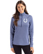 Indianapolis Colts Cutter & Buck Peshastin Fleece Recycled Womens Half Zip Pullover Tour Blue Heather Front
