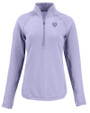 Chicago Bears Monochromatic Cutter & Buck Peshastin Recycled Grid Fleece Womens Half Zip Pullover Hyacinth Heather Mannequin