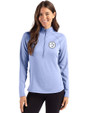 Pittsburgh Steelers Monochromatic Cutter & Buck Peshastin Recycled Grid Fleece Womens Half Zip Pullover Hyacinth Heather Front