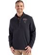 Atlanta Falcons Historic - Cutter & Buck Hunts Point Eco Textured Fleece Recycled Mens Snap Pullover Black Front
