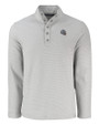 New England Patriots NFL Helmet Cutter & Buck Hunts Point Eco Textured Fleece Recycled Mens Snap Pullover Polished Medium Gray Mannequin