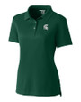 Michigan State Spartans Cutter & Buck Advantage Recycled Cotton-Blend Pique Womens Polo Hunter Green Mannequin