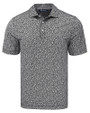 Los Angeles Chargers Mono Cutter & Buck Pike Eco Flora Print Recycled Mens Big & Tall Polo Black Mannequin