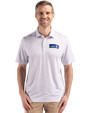 Seattle Seahawks Historic Cutter & Buck Pike Eco Flora Print Recycled Mens Big & Tall Polo Polished Medium Gray Front