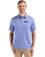 Seattle Seahawks Historic Cutter & Buck Pike Recycled Flora Print Mens Big & Tall Polo Chelan Blue Front