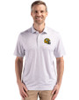 Green Bay Packers NFL Helmet Cutter & Buck Pike Eco Flora Print Recycled Mens Big & Tall Polo Polished Medium Gray Front