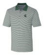 Michigan State Spartans Cutter & Buck Forge Tonal Stripe Stretch Mens Big and Tall Polo Hunter Green Mannequin