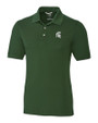 Michigan State Spartans Cutter & Buck Advantage Eco Tri-Blend Pique Mens Big and Tall Polo Hunter Green Mannequin