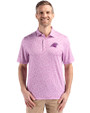 Carolina Panthers Monochromatic Cutter & Buck Pike Recycled Flora Print Mens Polo Gelato Fuchsia Front