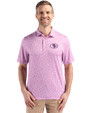 San Francisco 49ers Mono Cutter & Buck Pike Eco Flora Print Recycled Mens Polo Gelato Fuchsia Front