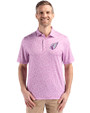 Arizona Cardinals Mono Cutter & Buck Pike Eco Flora Print Recycled Mens Polo Gelato Fuchsia Front