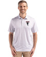 Atlanta Falcons Historic - Cutter & Buck Pike Eco Flora Print Recycled Mens Polo Polished Medium Gray Front