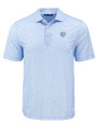 Chicago Bears Mono Cutter & Buck Pike Eco Flora Print Recycled Mens Polo Atlas Light Blue Mannequin