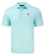 Chicago Bears Monochromatic Cutter & Buck Pike Recycled Flora Print Mens Polo Fresh Mint Mannequin