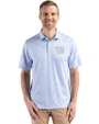 New York Giants Mono Cutter & Buck Pike Eco Flora Print Recycled Mens Polo Atlas Light Blue Front