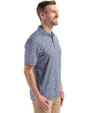 New England Patriots Mono Cutter & Buck Pike Eco Flora Print Recycled Mens Polo Navy Blue Side