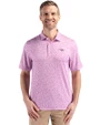 New England Patriots Monochromatic Cutter & Buck Pike Recycled Flora Print Mens Polo Gelato Fuchsia Front