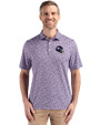 Minnesota Vikings NFL Helmet Cutter & Buck Pike Eco Flora Print Recycled Mens Polo College Purple Front