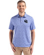New York Giants NFL Helmet Cutter & Buck Pike Eco Flora Print Recycled Mens Polo Chelan Blue Front