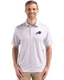 Buffalo Bills Cutter & Buck Pike Eco Flora Print Recycled Mens Polo Polished Medium Gray Front