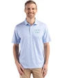 Washington Commanders Mono Cutter & Buck Pike Eco Flora Print Recycled Mens Polo Atlas Light Blue Front