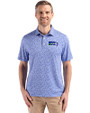 Seattle Seahawks Historic Cutter & Buck Pike Eco Flora Print Recycled Mens Polo Chelan Blue Front