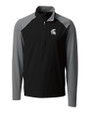 Michigan State Spartans Cutter & Buck Response Lightweight Hybrid Quarter Zip Mens Pullover Windbreaker Black Mannequin