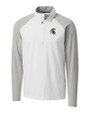 Michigan State Spartans Cutter & Buck Response Lightweight Hybrid Quarter Zip Mens Pullover Windbreaker White Mannequin