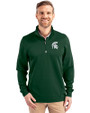 Michigan State Spartans Cutter & Buck Traverse Stretch Eco Quarter Zip Mens Pullover Hunter Green Front