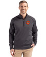 Cincinnati Bengals Historic Cutter & Buck Peshastin Fleece Recycled Mens Half Zip Pullover Black Heather Front