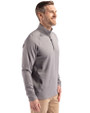 San Francisco 49ers NFL Helmet Cutter & Buck Peshastin Fleece Recycled Mens Half Zip Pullover Elemental Grey Heather Side