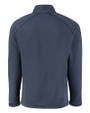 New England Patriots NFL Helmet Cutter & Buck Peshastin Fleece Recycled Mens Half Zip Pullover Navy Blue Heather Mannequin Back