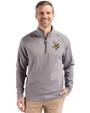 Minnesota Vikings Cutter & Buck Peshastin Fleece Recycled Mens Half Zip Pullover Elemental Grey Heather Front