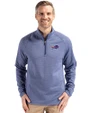 Buffalo Bills Cutter & Buck Peshastin Fleece Recycled Mens Half Zip Pullover Tour Blue Heather Front