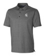 Michigan State Spartans Cutter & Buck Forge Heathered Stretch Mens Polo Charcoal Heather Mannequin