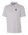 Michigan State Spartans Cutter & Buck Forge Heathered Stretch Mens Polo Polished Heather Mannequin