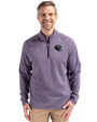 Baltimore Ravens NFL Helmet Cutter & Buck Peshastin Fleece Recycled Mens Half Zip Pullover College Purple Heather Front