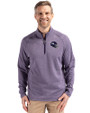 Minnesota Vikings NFL Helmet Cutter & Buck Peshastin Fleece Recycled Mens Half Zip Pullover College Purple Heather Front