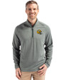 Green Bay Packers NFL Helmet Cutter & Buck Peshastin Fleece Recycled Mens Half Zip Pullover Hunter Heather Front