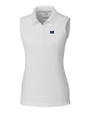 Michigan Wolverines Cutter & Buck Womens Advantage Polo Sleeveless White Mannequin