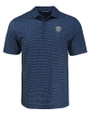 Chicago Bears Mono Cutter & Buck Pike Eco Shadow Check Print Recycled Mens Polo Navy Blue Mannequin