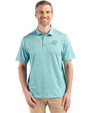 Carolina Panthers Mono Cutter & Buck Pike Eco Shadow Check Print Recycled Mens Polo Fresh Mint Front