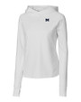 Michigan Wolverines Cutter & Buck Womens Traverse Sweatshirt Hoodie White Mannequin