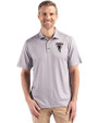 Atlanta Falcons Historic - Cutter & Buck Pike Eco Shadow Check Print Recycled Mens Polo Polished Medium Gray Front