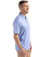 New York Giants Monochromatic Cutter & Buck Pike Recycled Shadow Check Print Mens Polo Hyacinth Side