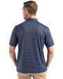 Los Angeles Chargers Mono Cutter & Buck Pike Eco Shadow Check Print Recycled Mens Polo Navy Blue Back