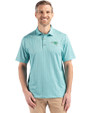 New England Patriots Mono Cutter & Buck Pike Eco Shadow Check Print Recycled Mens Polo Fresh Mint Front