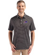 Buffalo Bills Cutter & Buck Forge Epic Confidence Fine Line Stripe Stretch Recycled Mens Polo Black/White Front